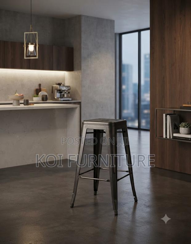 Barstoo; Metallic Home Living Room Kitchen Barstools - thumbnail 3