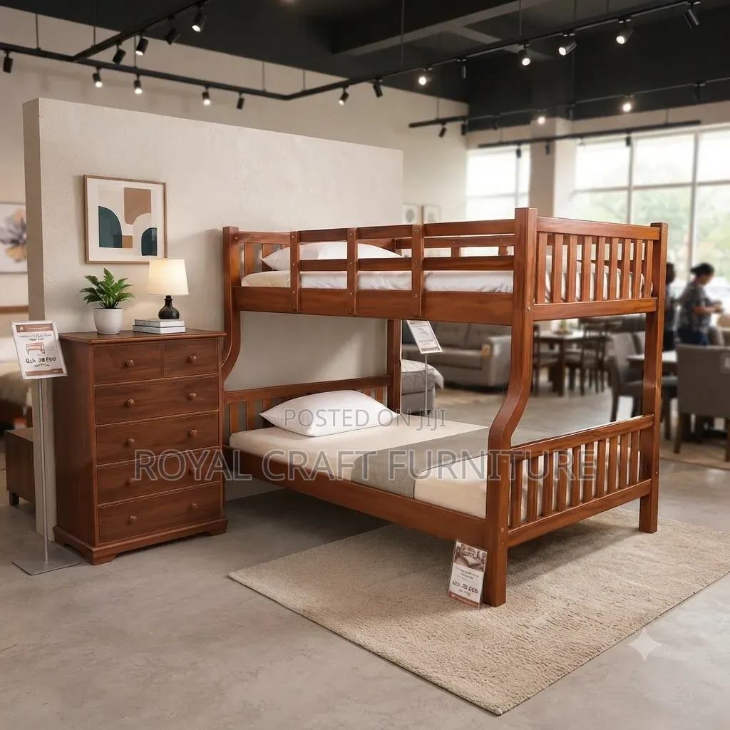 Premium Solid Mahogany Wood Double-decker Bed