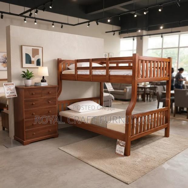 Premium Solid Mahogany Wood Double-decker Bed - thumbnail 2