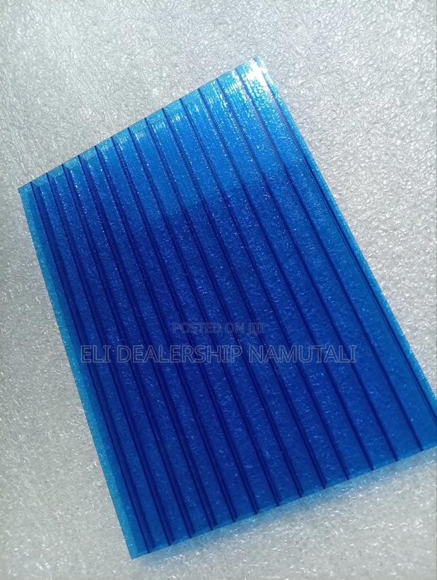 6mm Durable Blue Hollow Polycarbonate Roofing Sheet/Premium Design - thumbnail 2