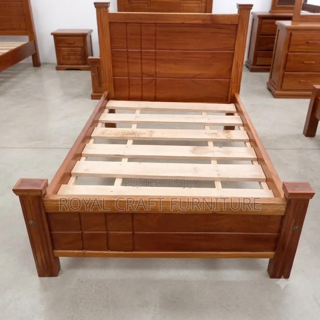 Elegant Solid Mahogany Bed Frame (3x6)– Premium Quality