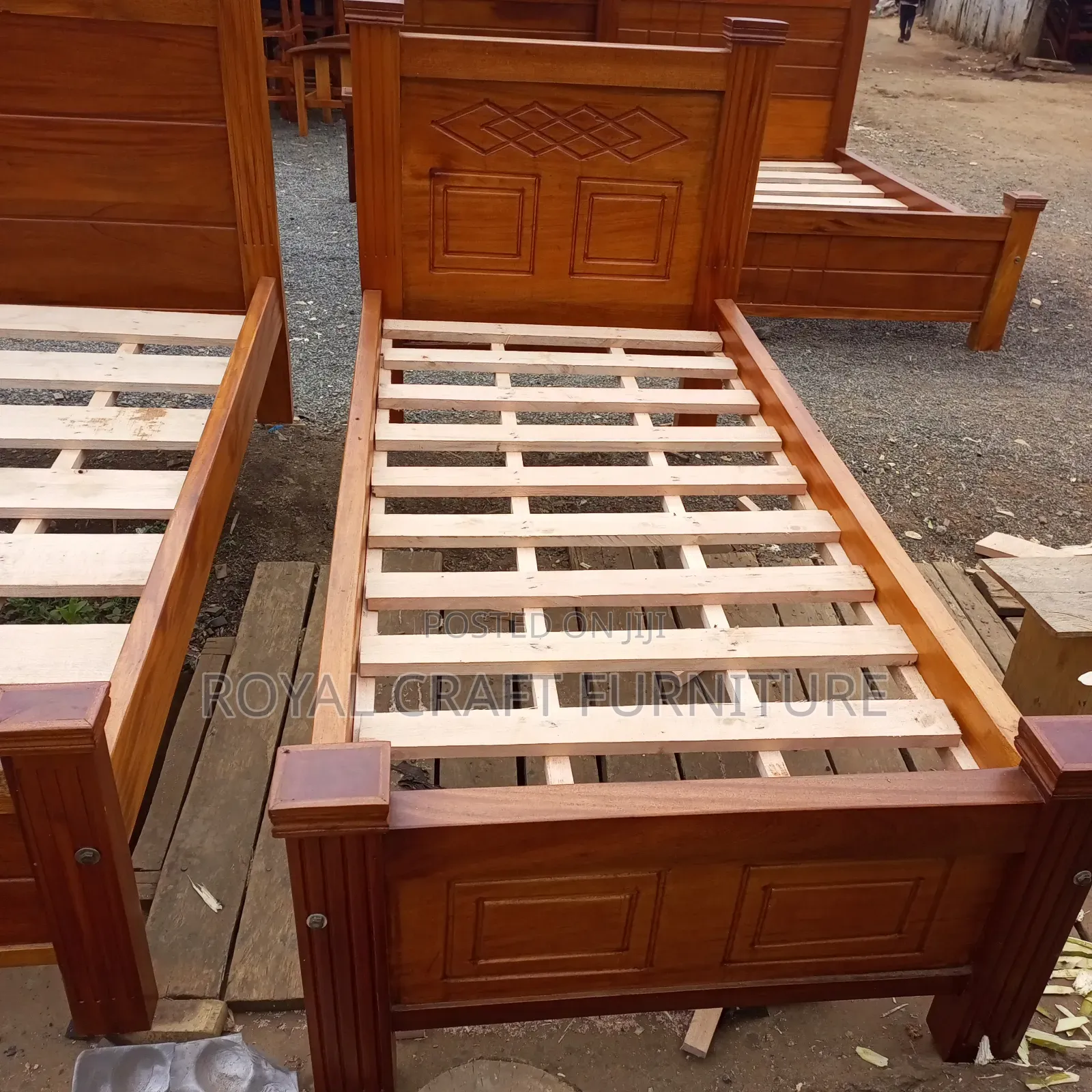 Elegant Solid Mahogany Bed Frame (3x6)– Premium Quality