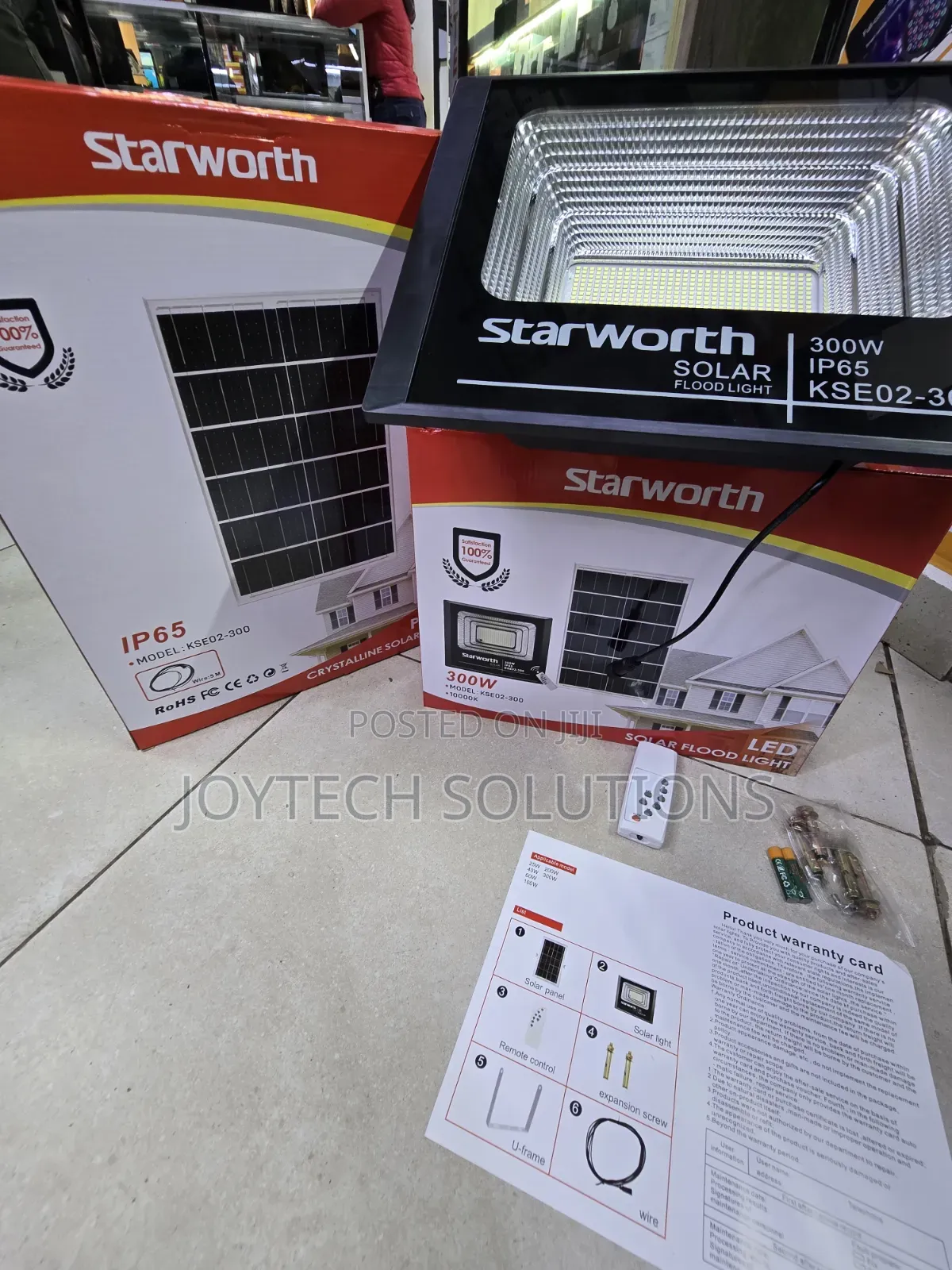 Heavy Duty 300w Solar Flood Light Kit | Includes Solar Panel Remote