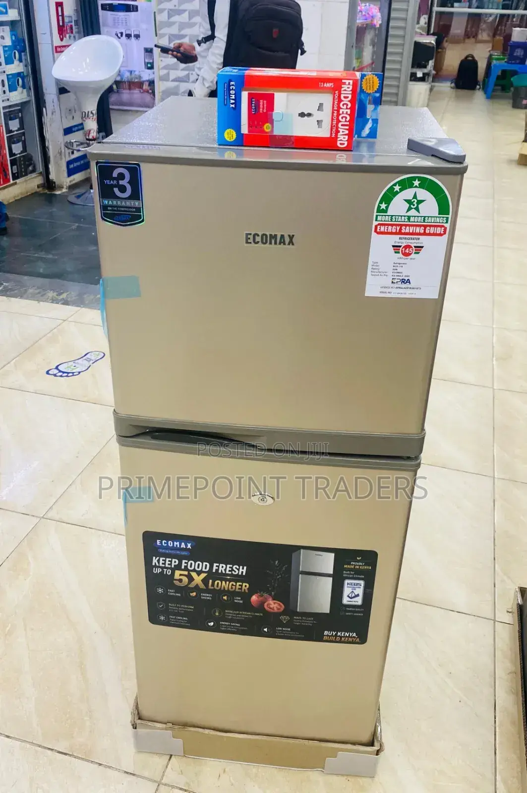 Ecomax 118l Double Door Fridge,Fresh Food, Smart Savings