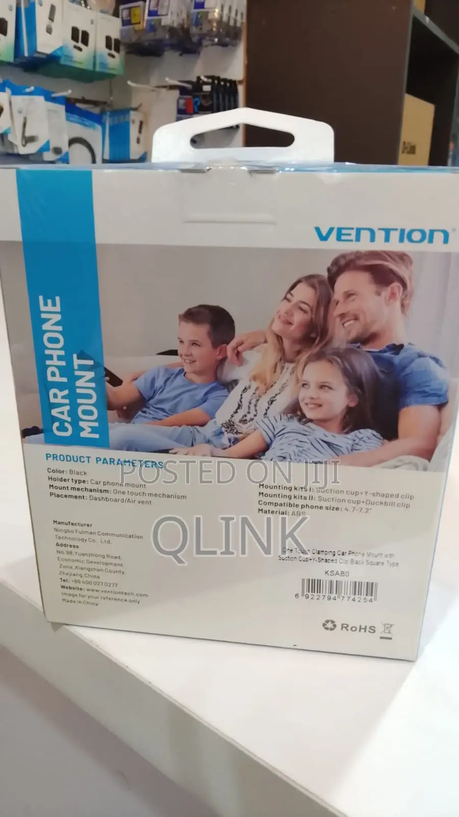 Vention One Touch Clamping Car Phone Mount With Sunction Cup+Y Shaped
