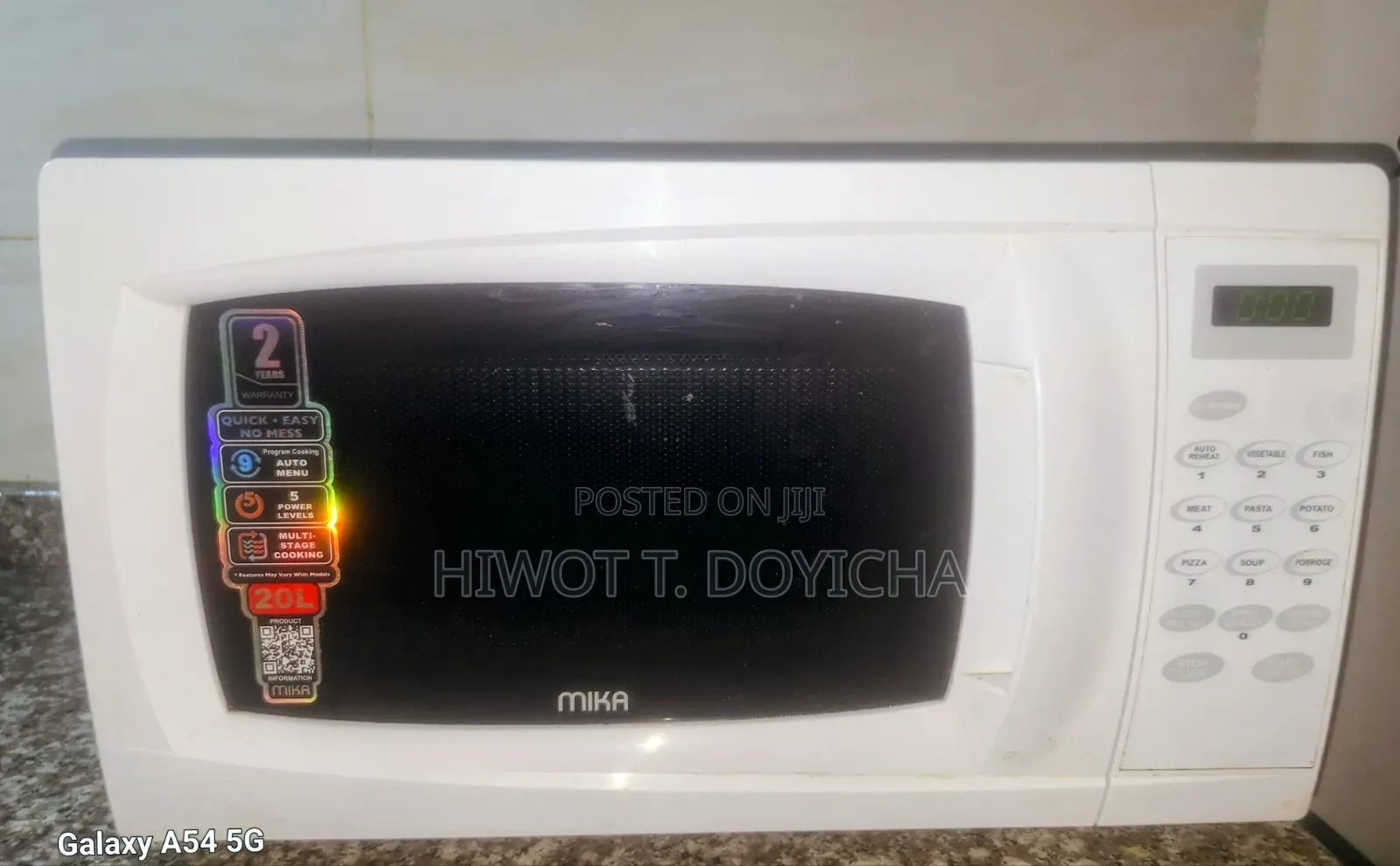 Mika 20l Digital Microwave Oven – White – Excellent Condition