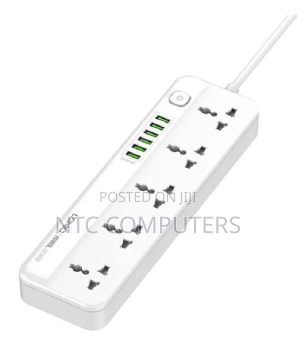Ldnio Sc5614 2500w Powerstrip Extension Cable 5 Ac Sockets 6 Usb Ports