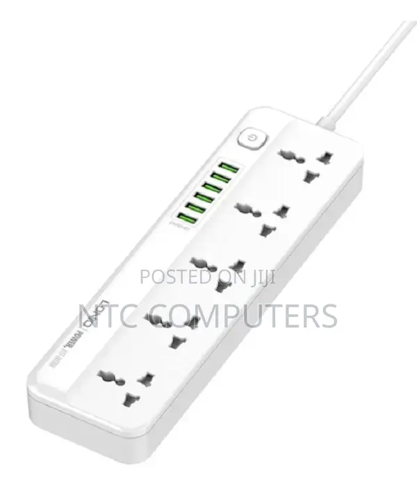 Ldnio Sc5614 2500w Powerstrip Extension Cable 5 Ac Sockets 6 Usb Ports