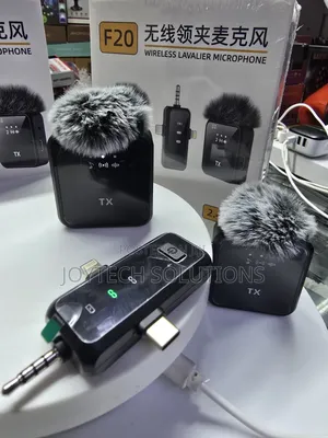 Portable F20 Wireless Lavalier Mic With Dual Transmitters