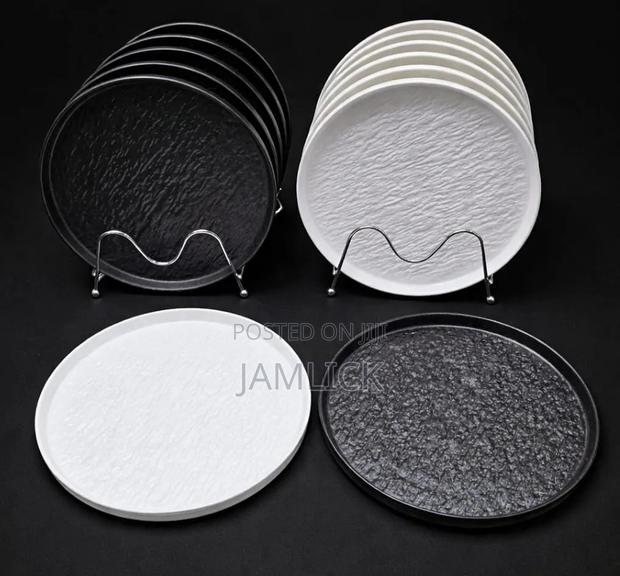6-Piece 10.5-Inch Rock Glazed Ceramic Dinner Plates –Cv