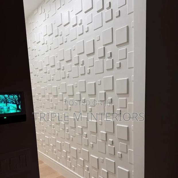 Chic Geometric 3d Wall Panels For Master Bedrooms - thumbnail 2