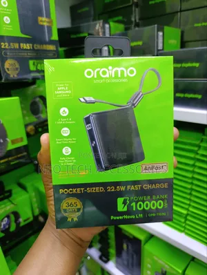 Oraimo Powernova L11 10000mah 22.5w Pocket-Sized Fast Charge Powerbank