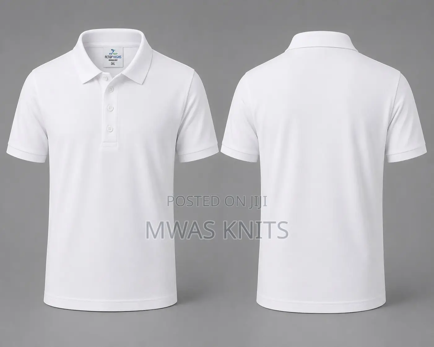 White Plain Polo T Shirt Cotton Fashion