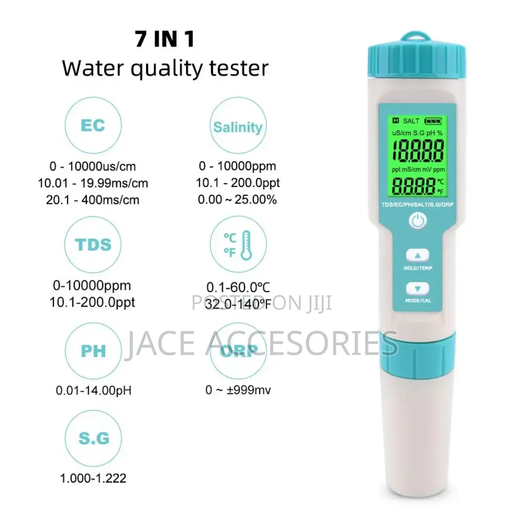 New Digital 7 in 1 Water Quality Tester