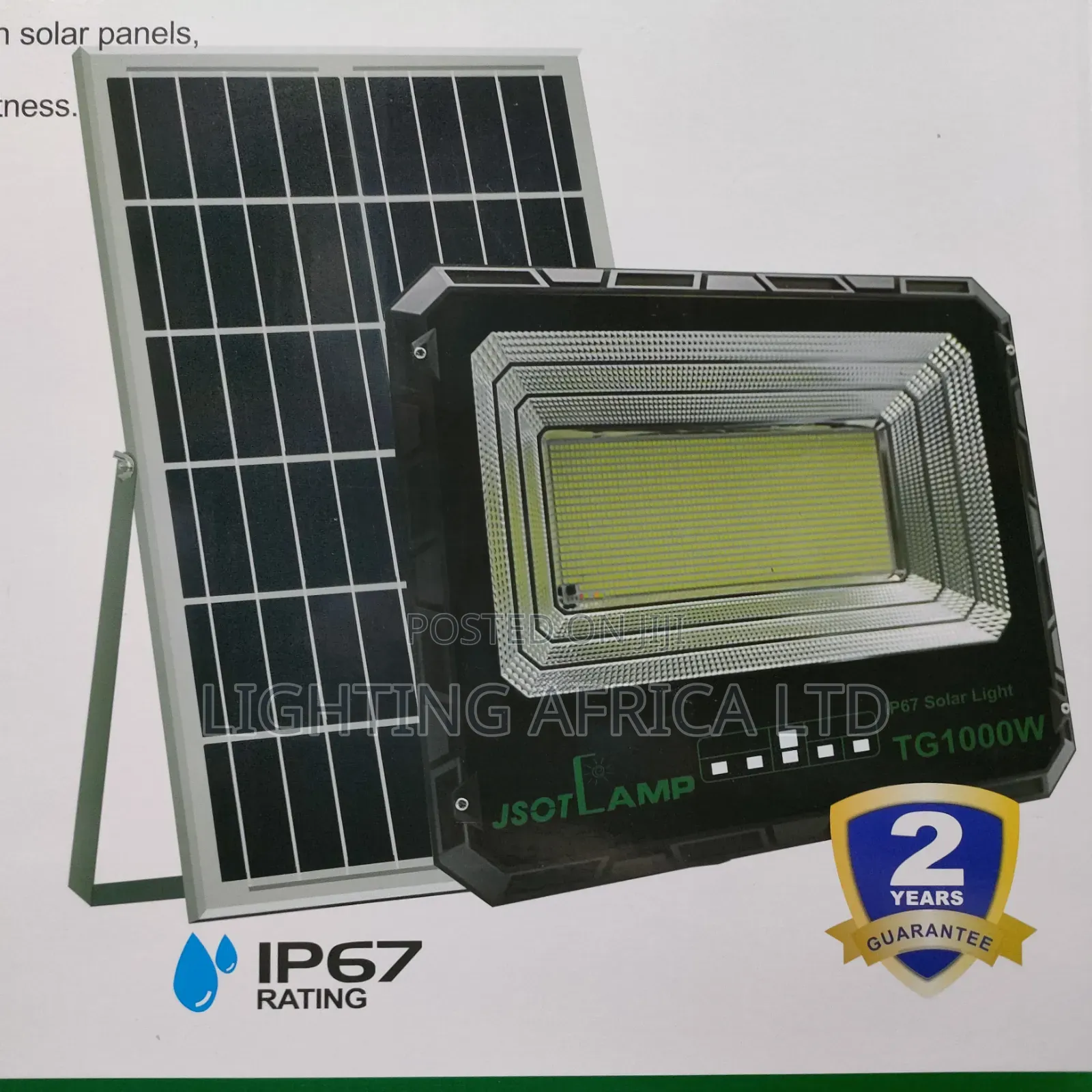 1000 Watts Floodlight Solar Complete With Bracket and Remote