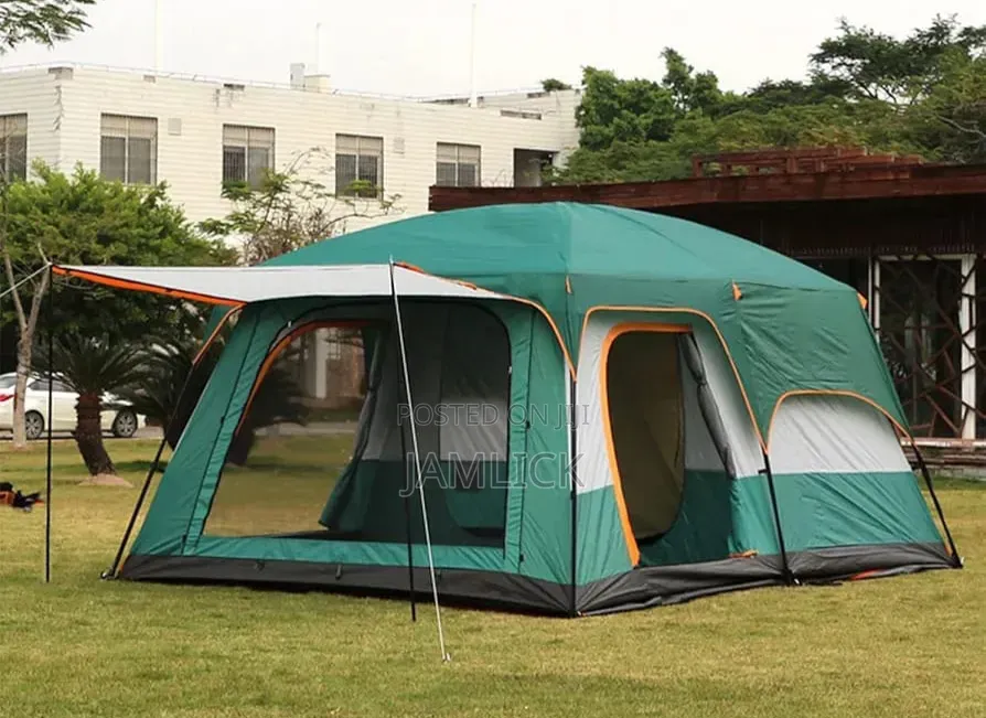 Automatic 8–12 Person Two-Room Camping Tent With Hall –Gn