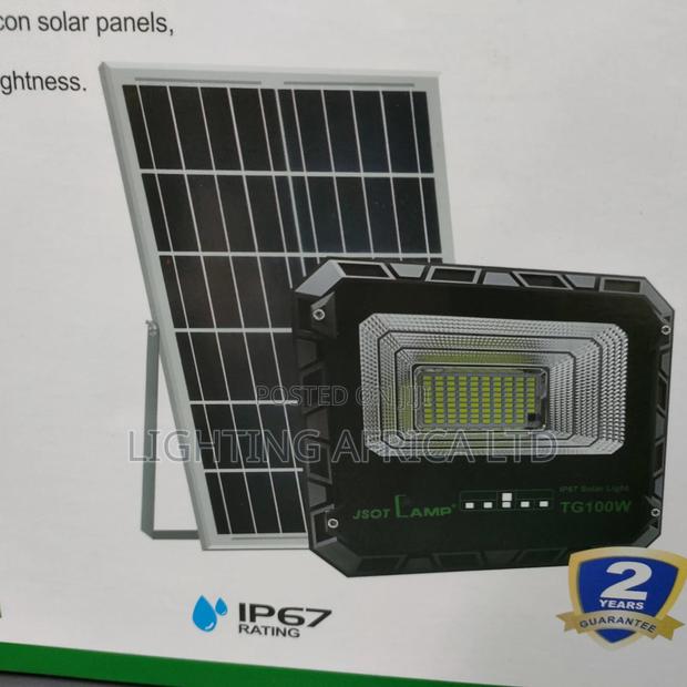 100 Watts Solar Floodlight Complete With Remote and Wall Bracket