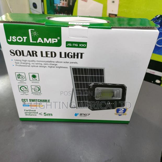 100 Watts Solar Floodlight Complete With Remote and Wall Bracket - thumbnail 2
