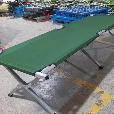 Navy Blue/Green Foldable Camping Bed - Gn