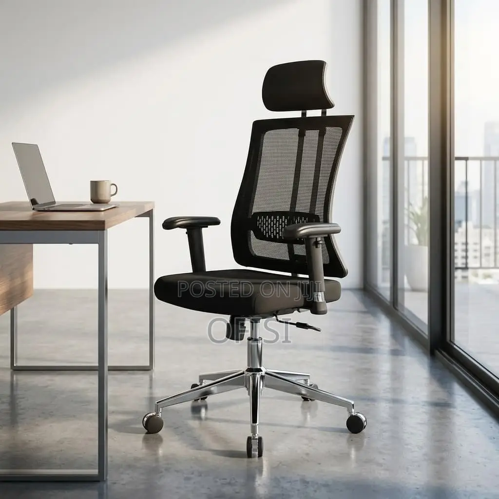 Office Chair; Executive High-Back Orthopedic Office Chair