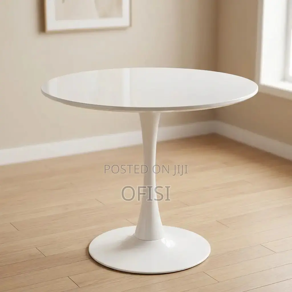 Dining Table; White Round Dining Table