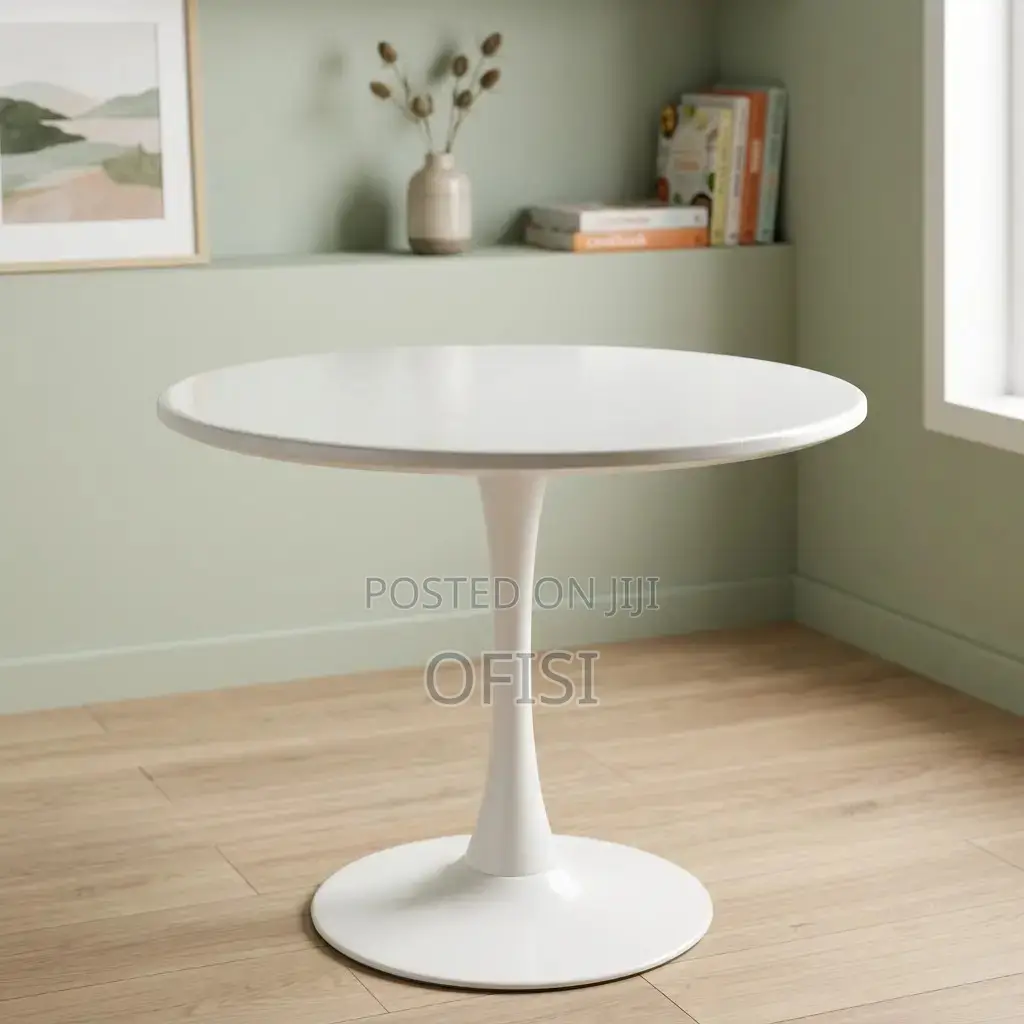 Dining Table; White Round Dining Table