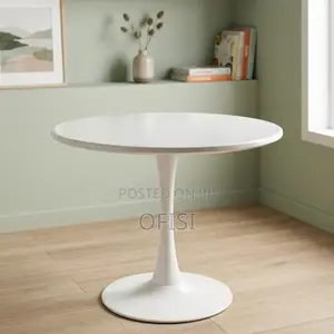Dining Table; White Round Dining Table