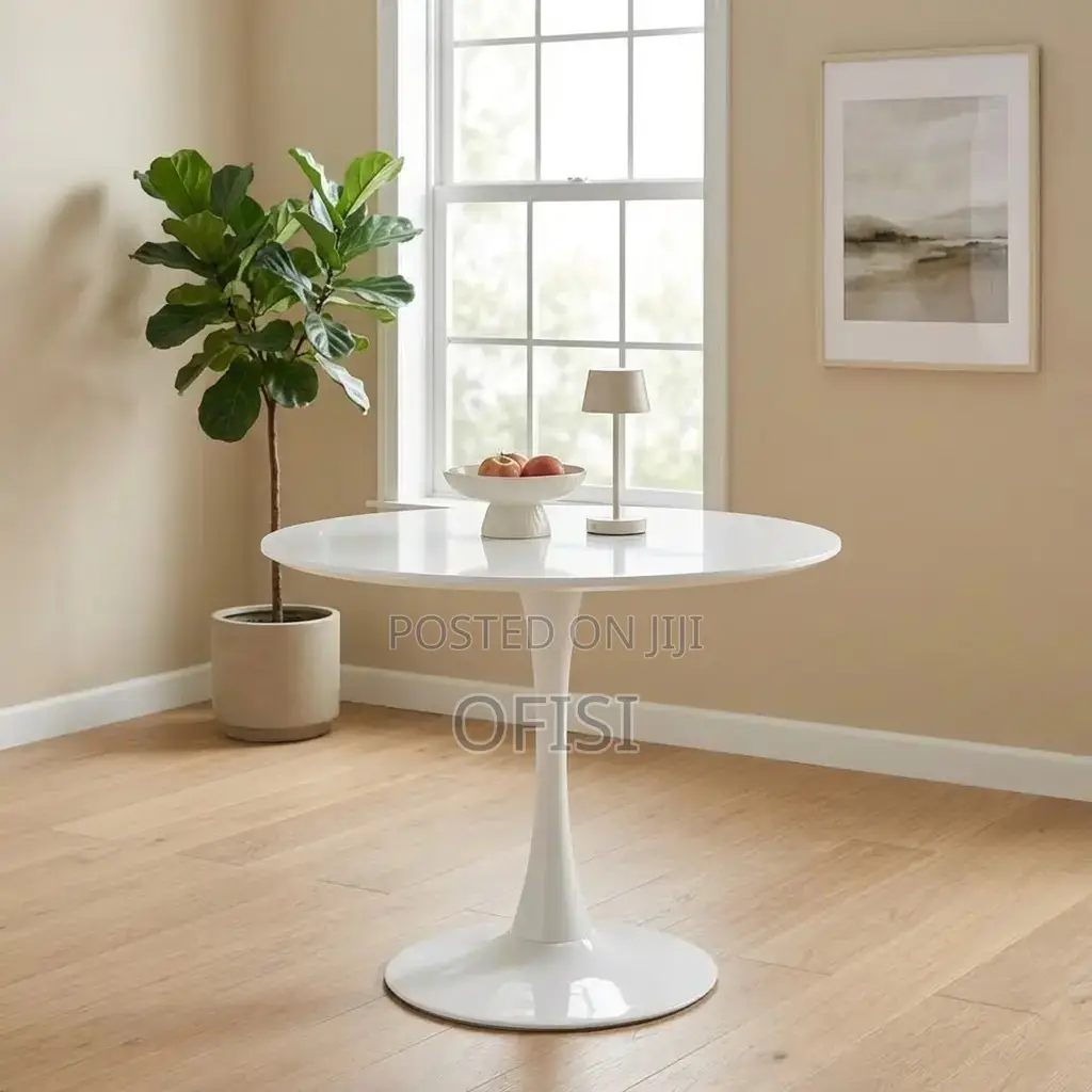 Dining Table; White Round Dining Table
