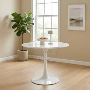 Dining Table; White Round Dining Table