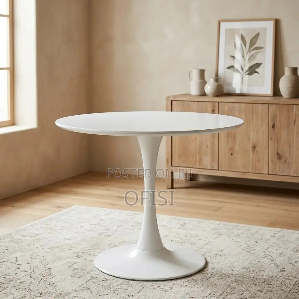 Dining Table; White Round Dining Table