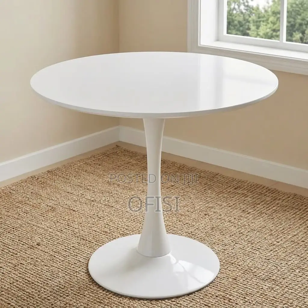 Dining Table; White Round Dining Table