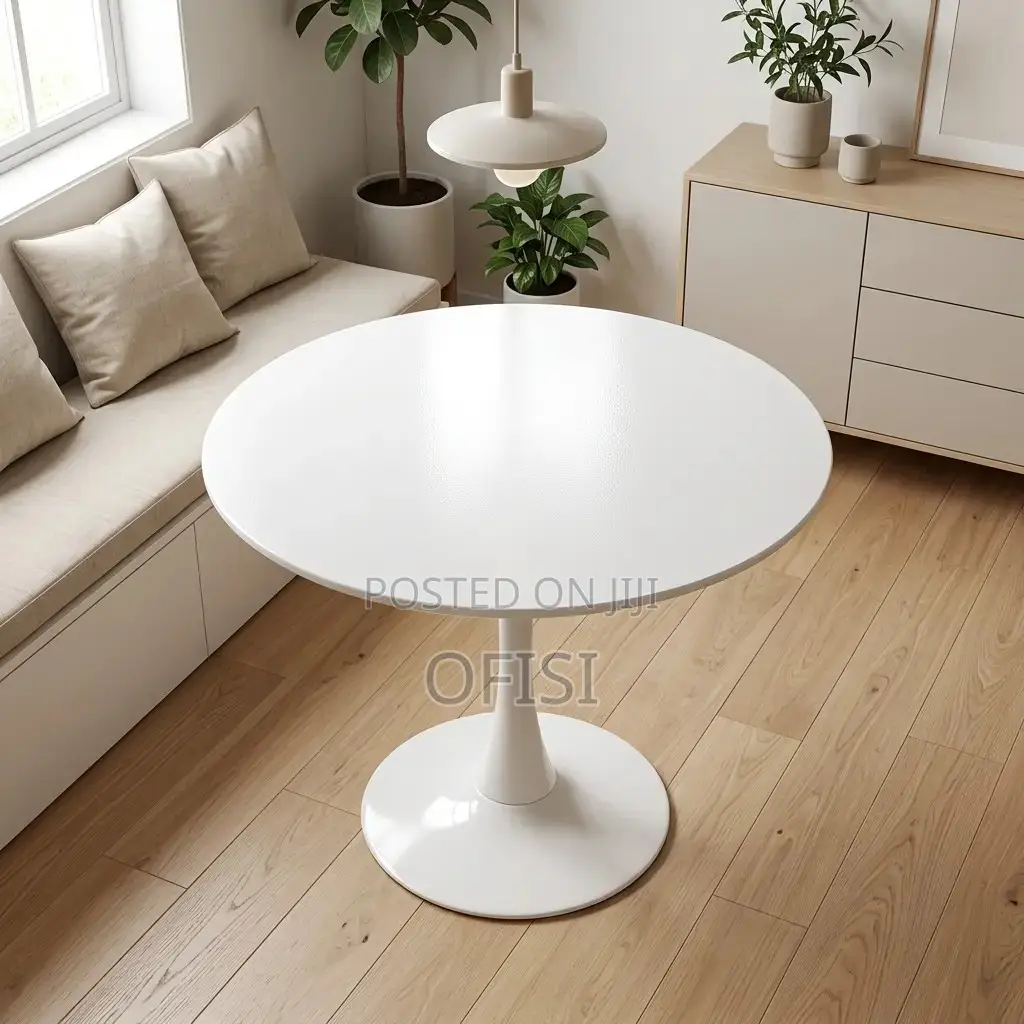 Dining Table; White Round Dining Table
