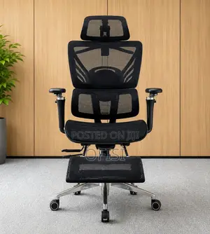 Office Chair; Full Mesh Orthopedic Office Chair With Footrest