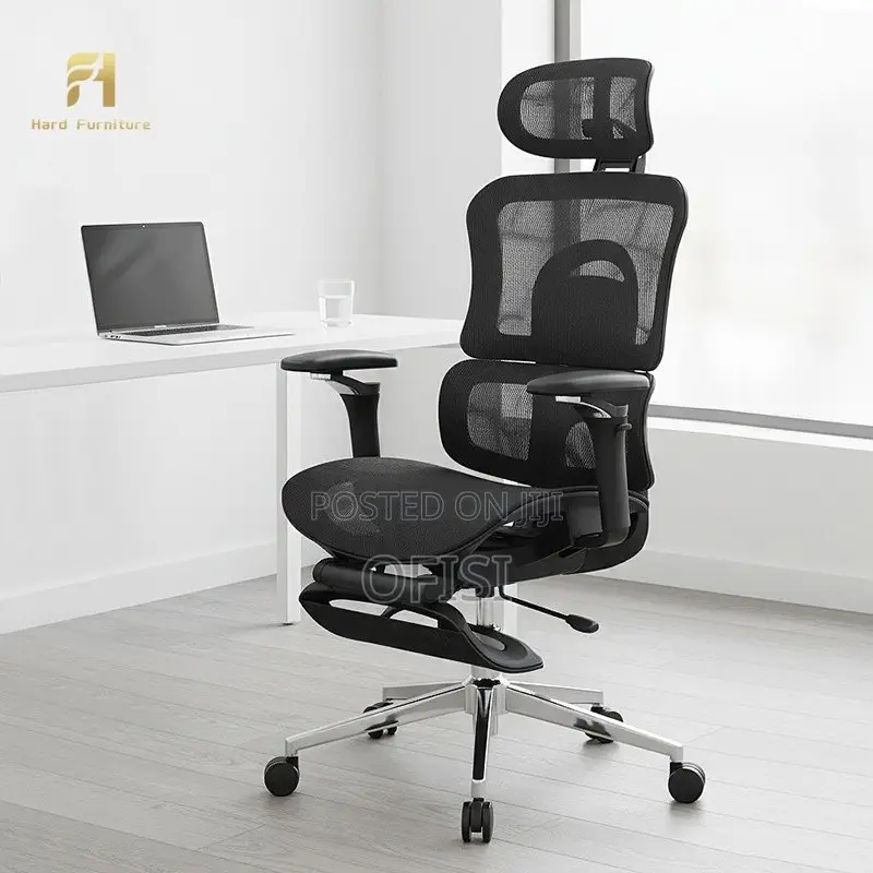 Office Chair; Full Mesh Orthopedic Office Chair With Footrest