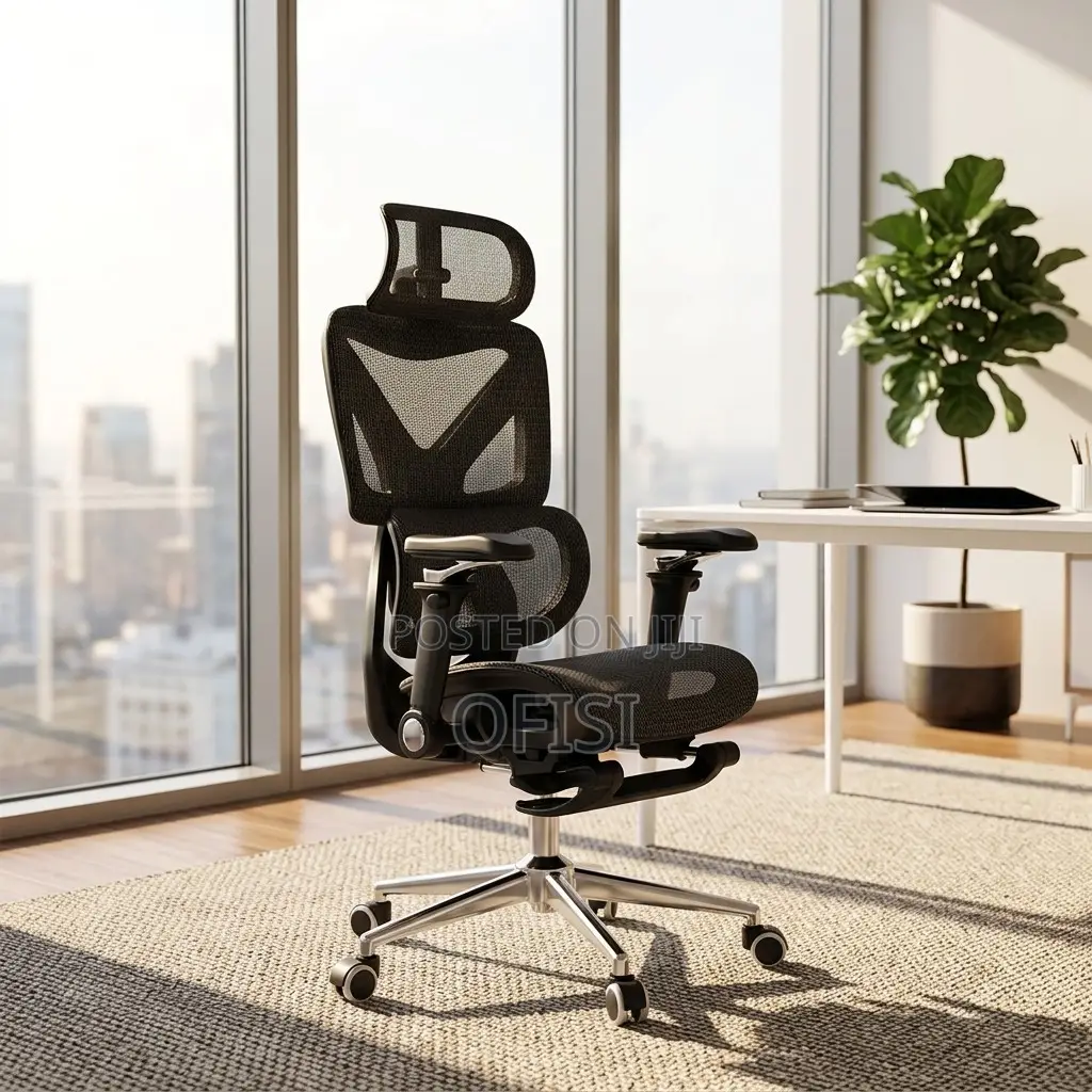 Office Chair; Full Mesh Orthopedic Office Chair With Footrest