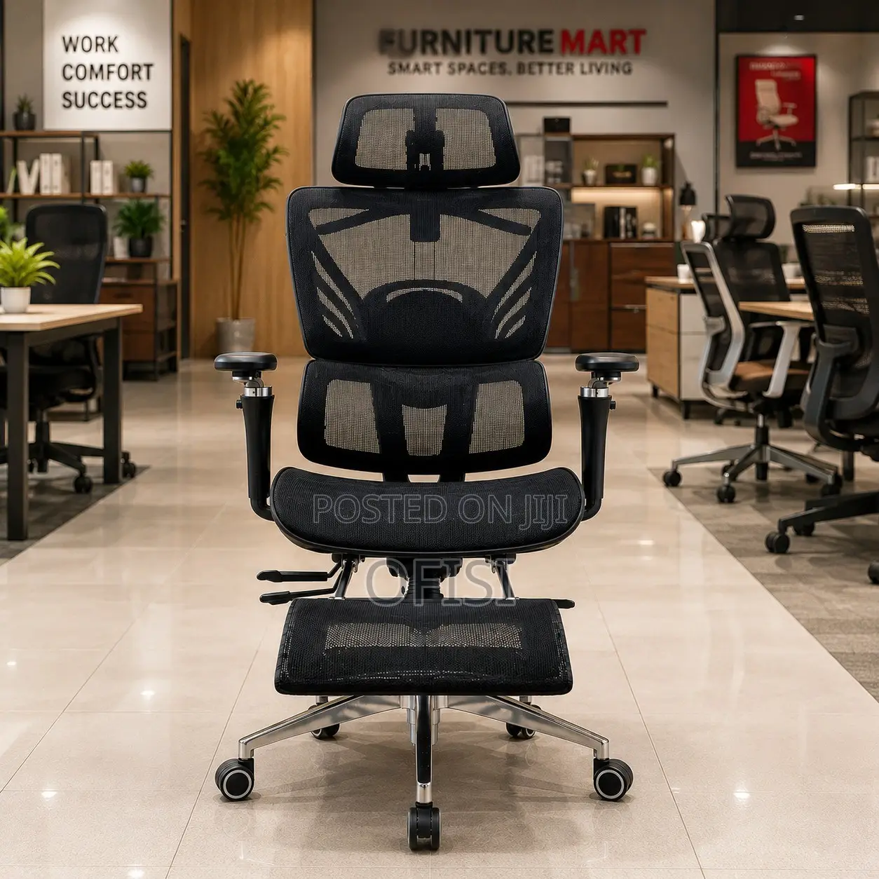 Office Chair; Full Mesh Orthopedic Office Chair With Footrest