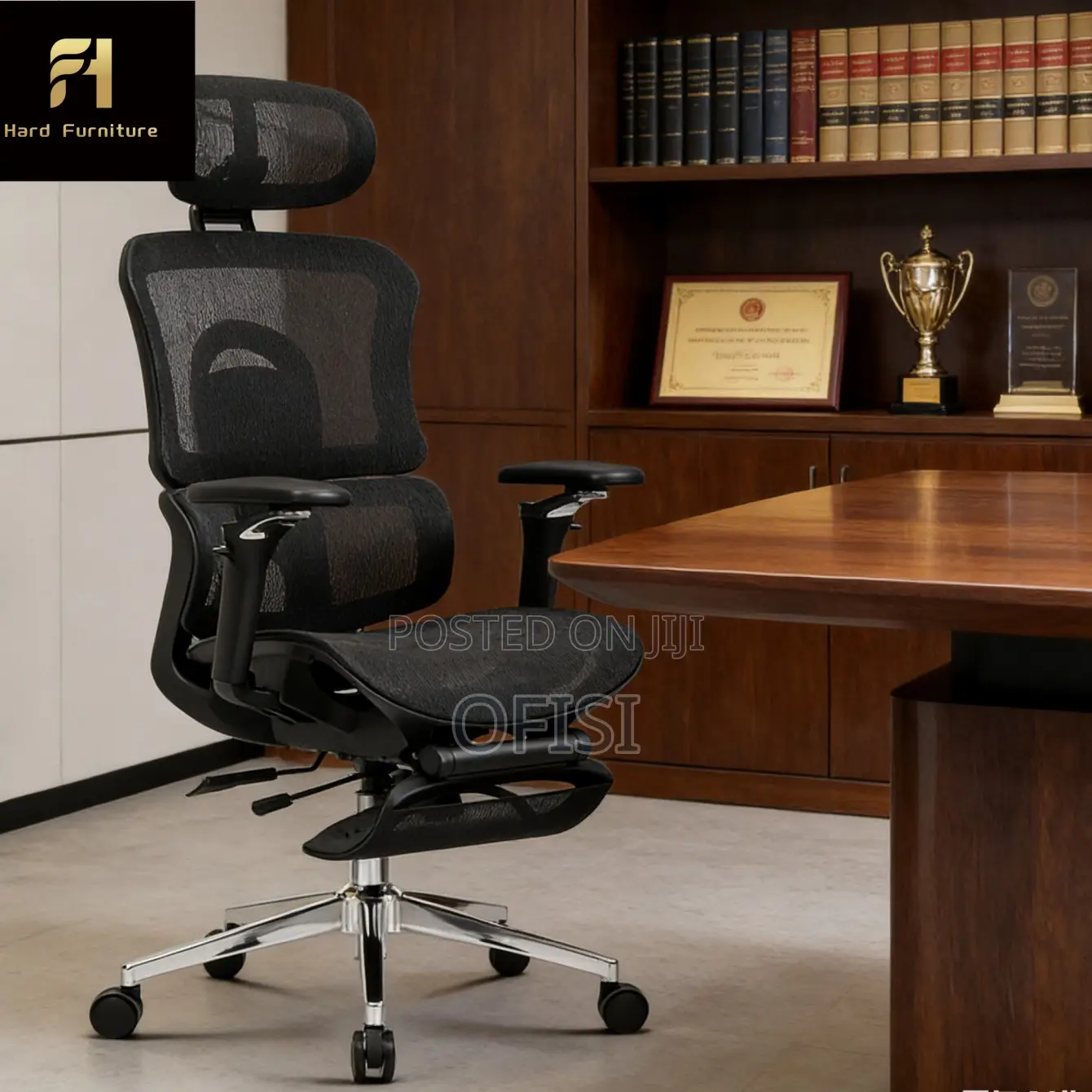 Office Chair; Full Mesh Orthopedic Office Chair With Footrest