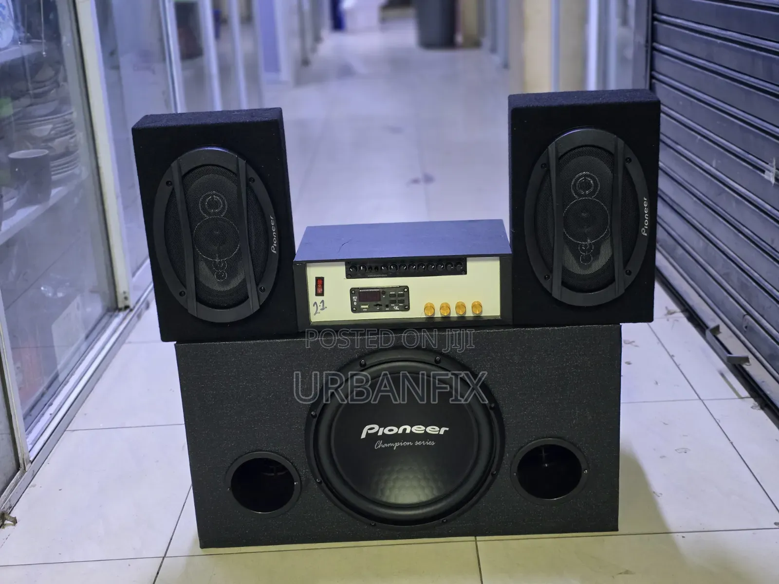 Pioneer 1500watt Double Coil Subwoofer With 2 Speakers and 2.1 Booster