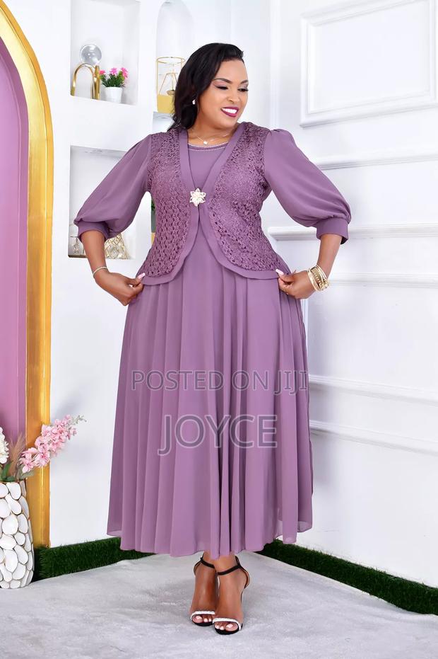 Long Chifrom Dress With a Coat