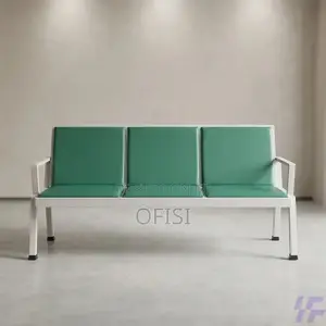 Waiting Bench; Leather Reception 3 Seater Office Bench
