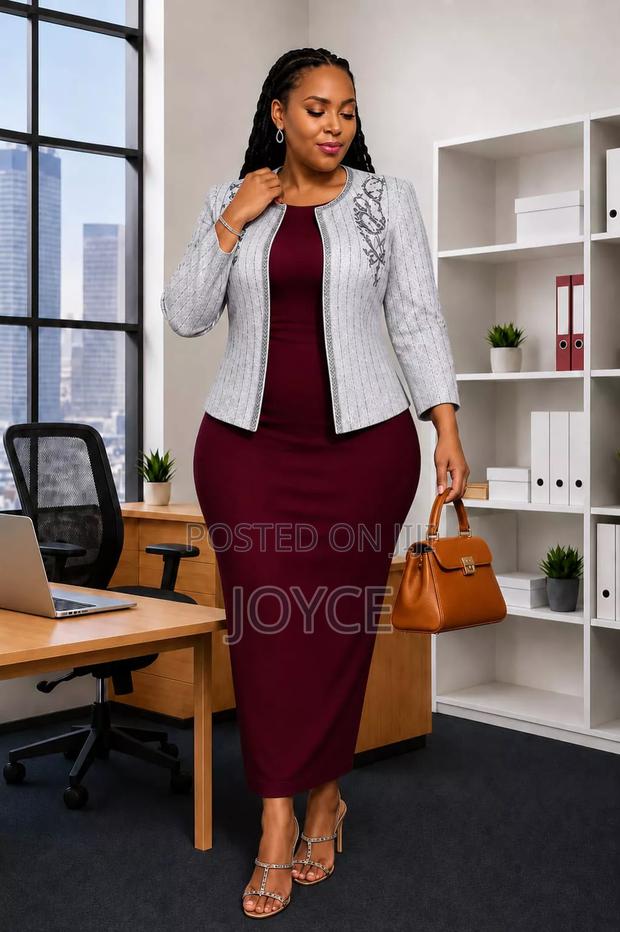 Straight 2 Pc Long Dress With a Coat