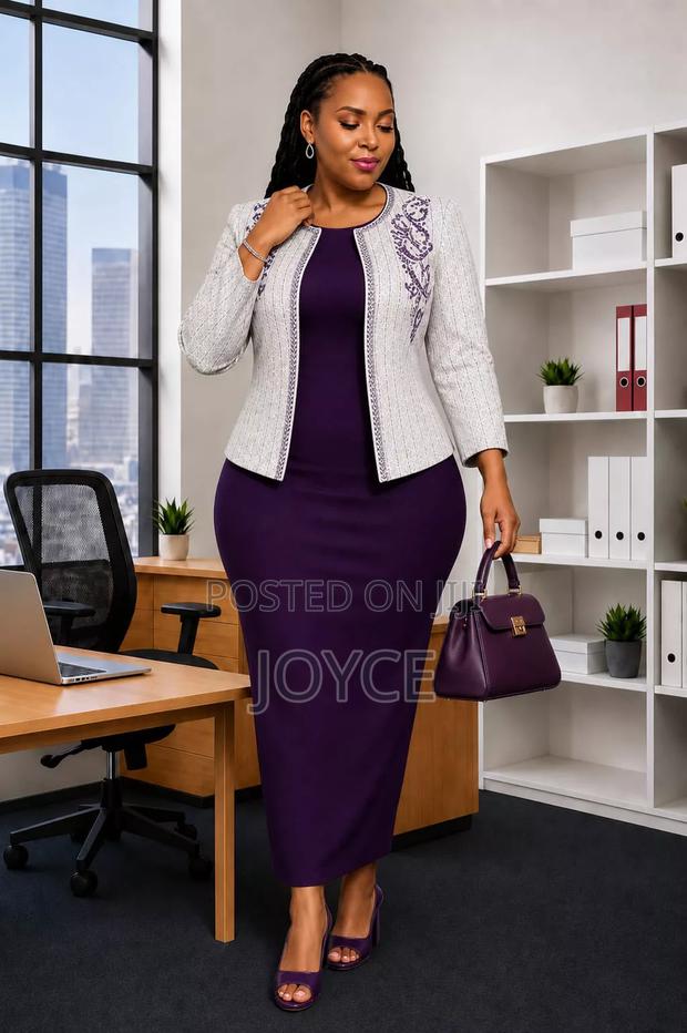 Straight 2 Pc Long Dress With a Coat - thumbnail 4