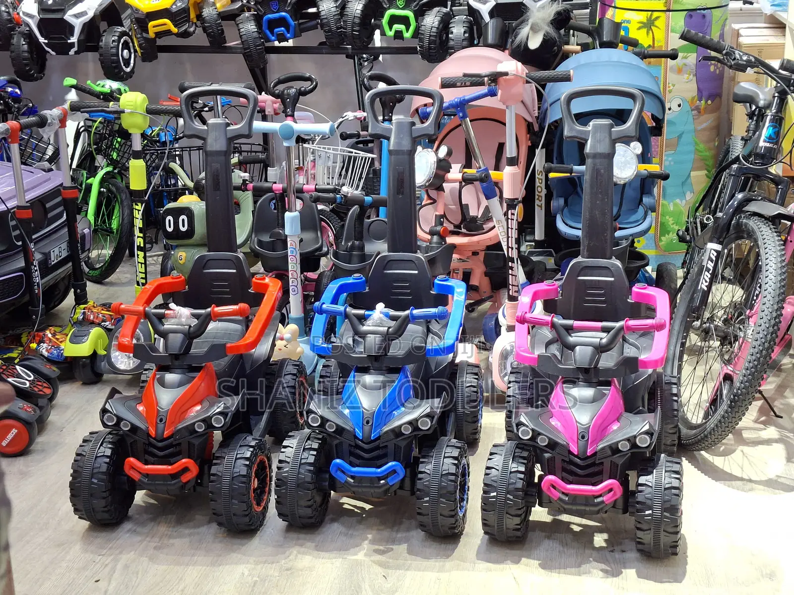Electric Ride on Car With Push Bar Kids Toy