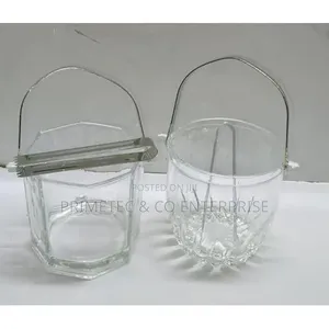 1l Heavy Glass Ice Cube Bucket Stainless