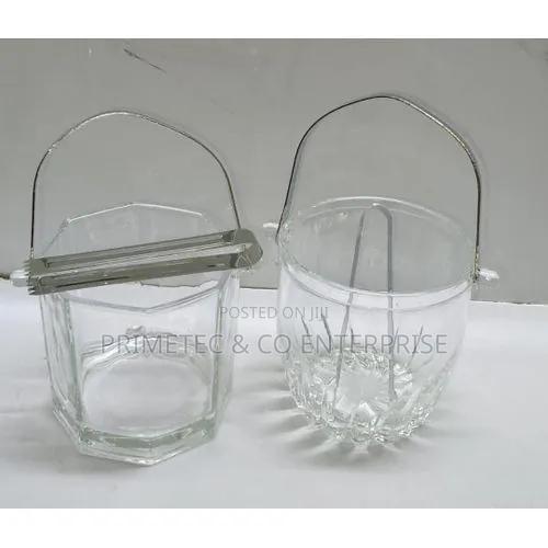 1l Heavy Glass Ice Cube Bucket Stainless