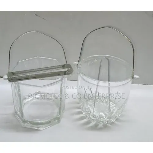 1l Heavy Glass Ice Cube Bucket Stainless