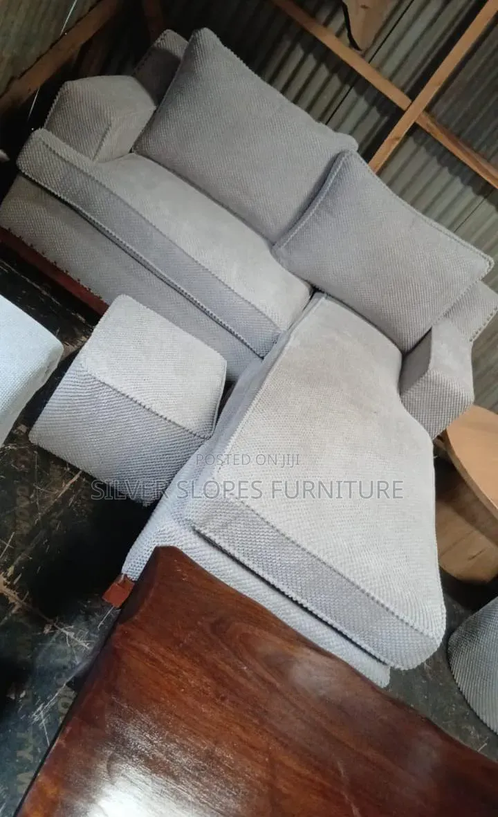Modern Springs Cushion 6 Seater Grey Sofa.