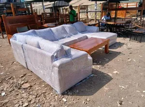 Modern Springs Cushion 6 Seater Grey Sofa.