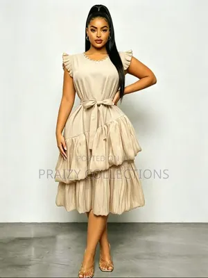 Elegance Layered Midi Dress: Unique and Classy