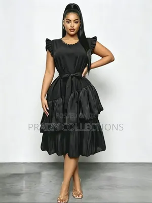 Elegance Layered Midi Dress: Unique and Classy